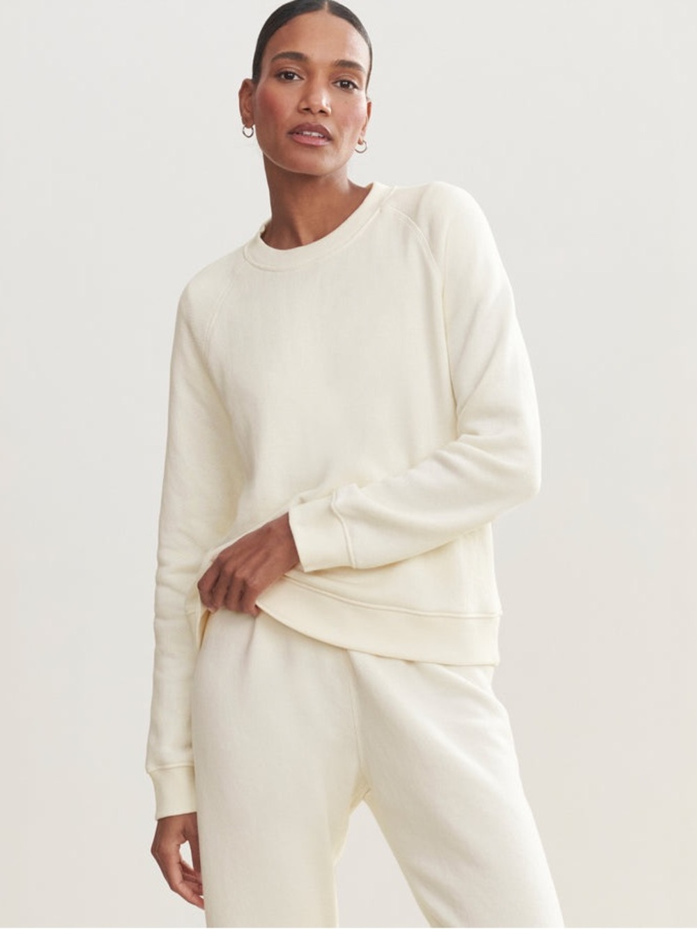 Jenni Kayne Saturday Sweatshirt and Pants Set Cream Womens Sz. M